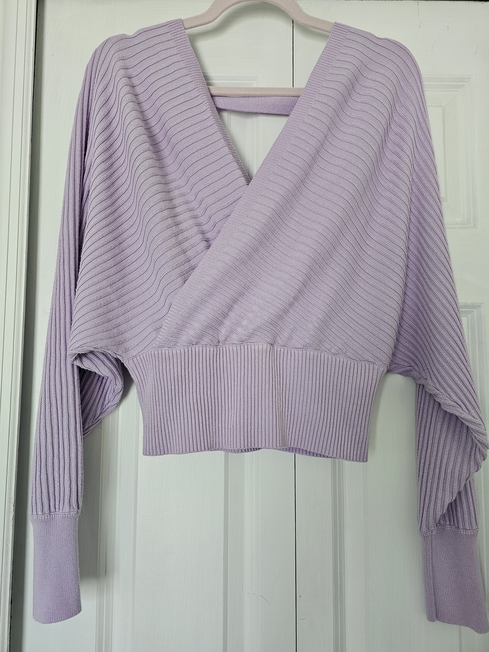 Dreamer By Debut Criss Cross V Neck Blue Sweater (S)
